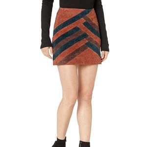 NWT Blank NYC Leather Suede Striped Mini Skirt